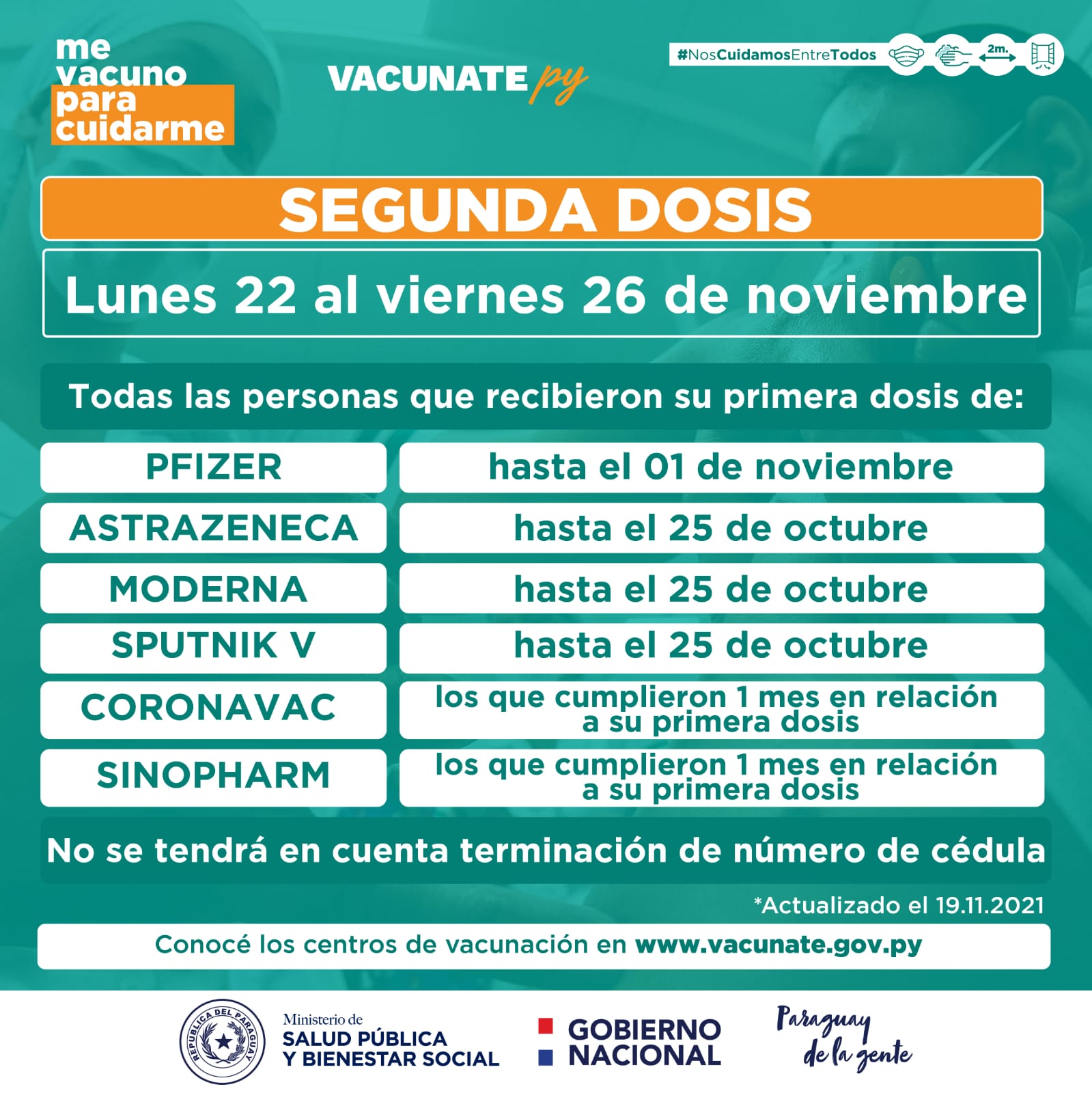 COMPLETA TU ESQUEMA, APLICATE LA SEGUNDA DOSIS CONTRA EL COVID-19 –  Programa Ampliado de Inmunizaciones – PAI